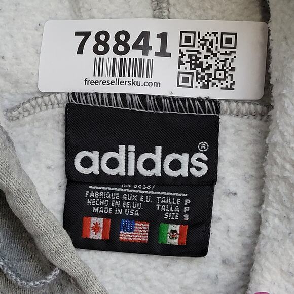 Vintage Y2K Adidas Hoodie Womens Small 22x23 Oversized Crop - Picture 8 of 14